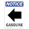 Signmission OSHA Notice Sign, 18" Height, Aluminum, Gasoline (Left Arrow) Sign With Symbol, Portrait OS-NS-A-1218-V-13053 - alternate 1